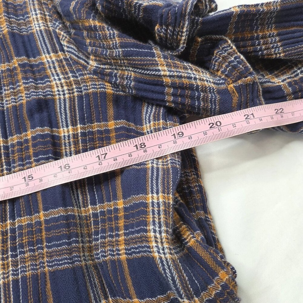 Madewell Women's Size Medium Plaid V Neck Gauze Shirt Dress - Picture 7 of 7